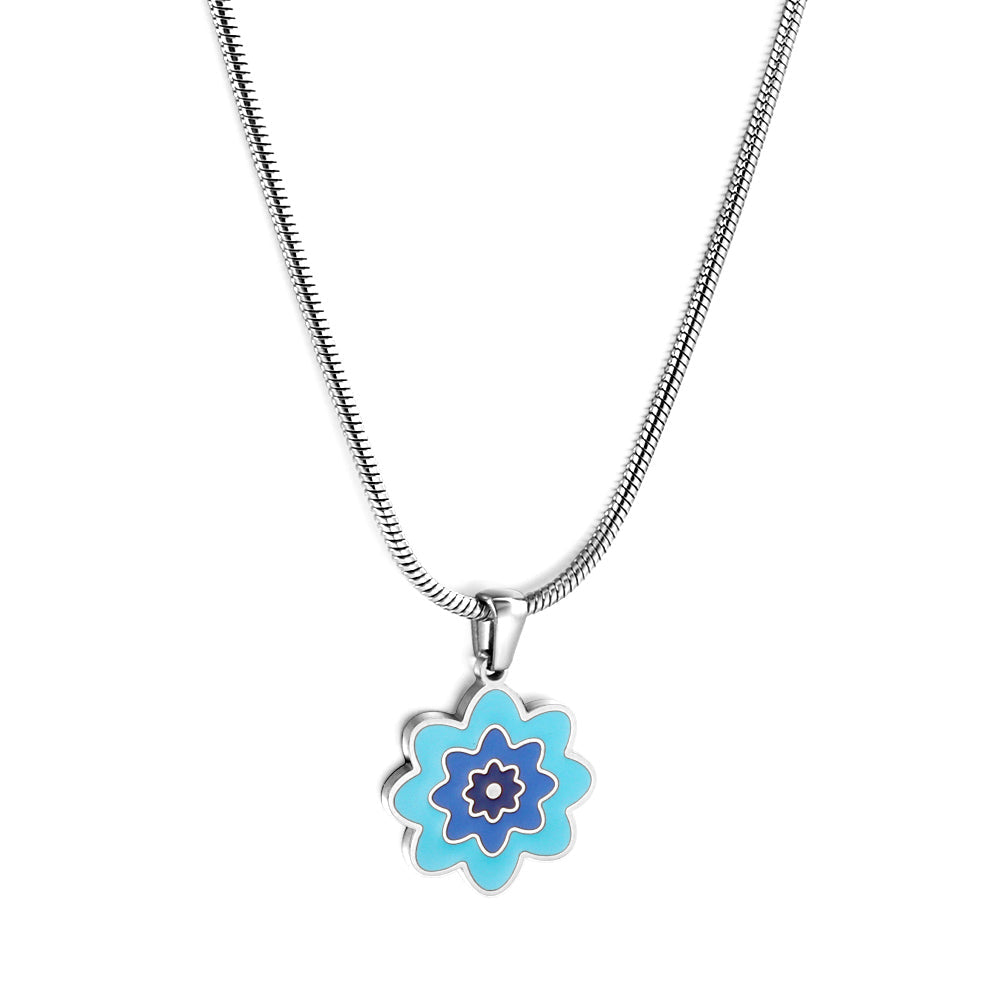 New Three -color Flowers Accessory Necklace For Women asonjewelry